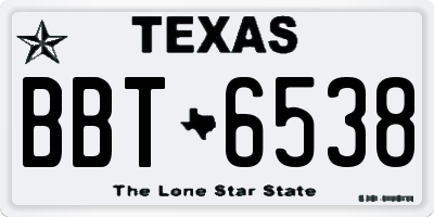 TX license plate BBT6538