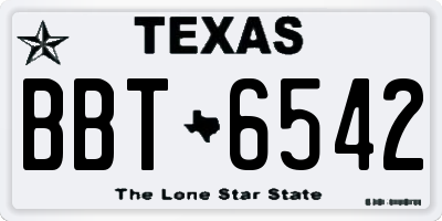 TX license plate BBT6542