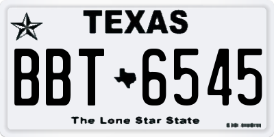 TX license plate BBT6545