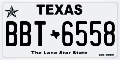 TX license plate BBT6558