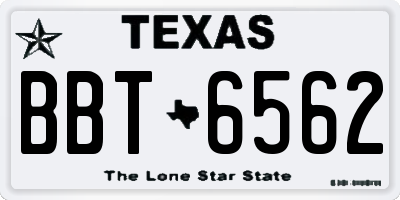 TX license plate BBT6562