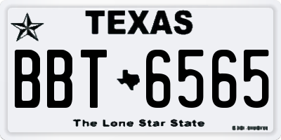 TX license plate BBT6565