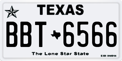 TX license plate BBT6566