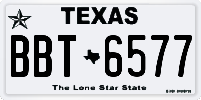 TX license plate BBT6577
