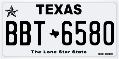 TX license plate BBT6580