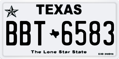 TX license plate BBT6583