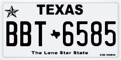 TX license plate BBT6585