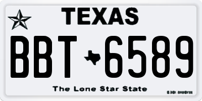 TX license plate BBT6589