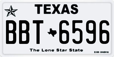 TX license plate BBT6596