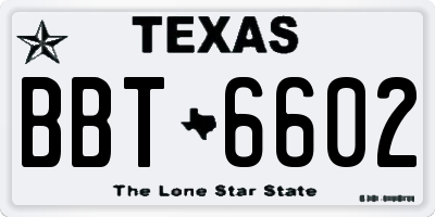 TX license plate BBT6602