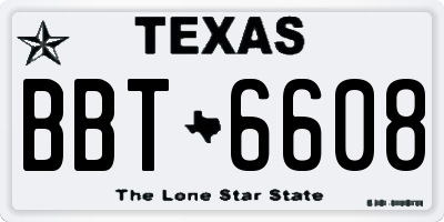 TX license plate BBT6608