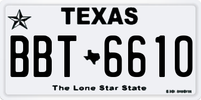 TX license plate BBT6610