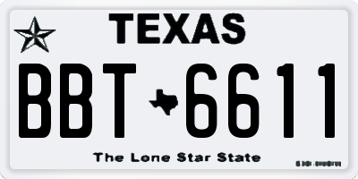 TX license plate BBT6611