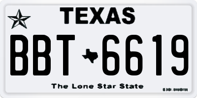 TX license plate BBT6619