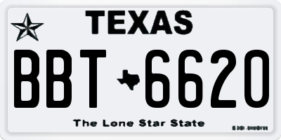 TX license plate BBT6620
