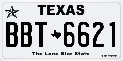 TX license plate BBT6621