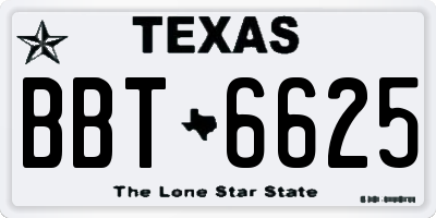 TX license plate BBT6625