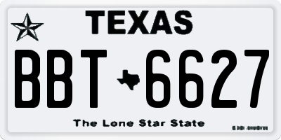 TX license plate BBT6627