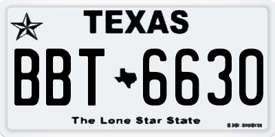 TX license plate BBT6630