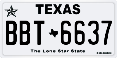 TX license plate BBT6637