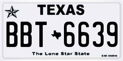 TX license plate BBT6639