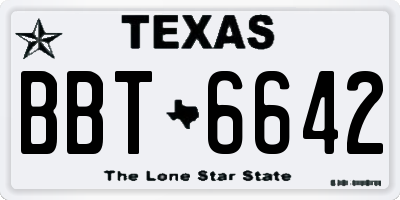TX license plate BBT6642