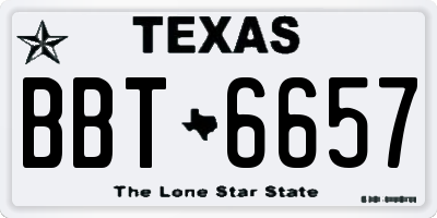 TX license plate BBT6657