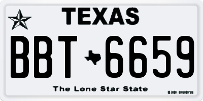 TX license plate BBT6659