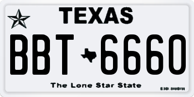 TX license plate BBT6660