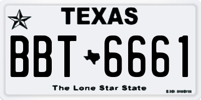 TX license plate BBT6661