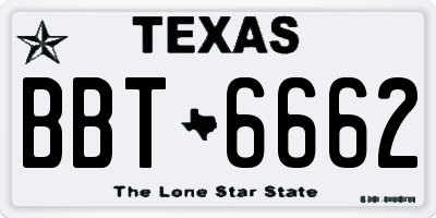 TX license plate BBT6662