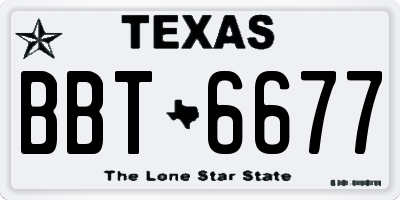 TX license plate BBT6677