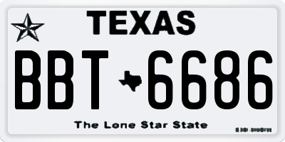 TX license plate BBT6686