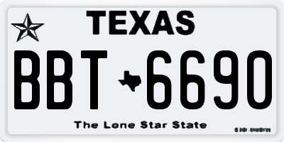 TX license plate BBT6690