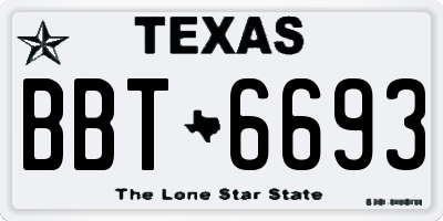 TX license plate BBT6693