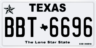 TX license plate BBT6696