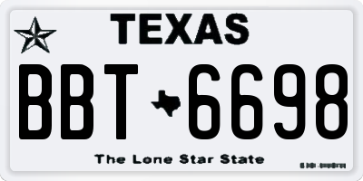 TX license plate BBT6698