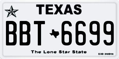 TX license plate BBT6699