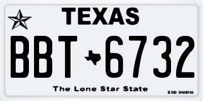 TX license plate BBT6732