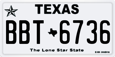 TX license plate BBT6736