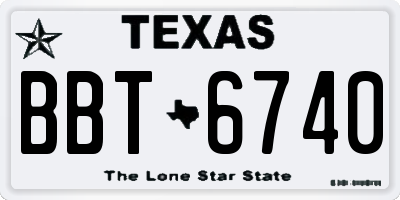 TX license plate BBT6740