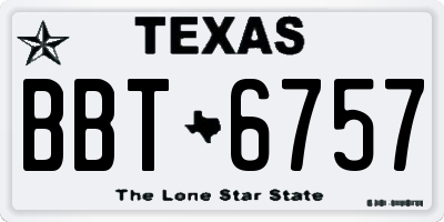 TX license plate BBT6757