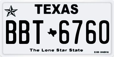 TX license plate BBT6760