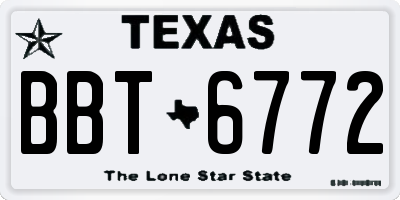 TX license plate BBT6772