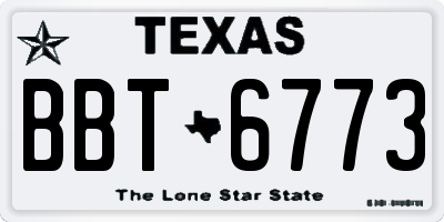 TX license plate BBT6773