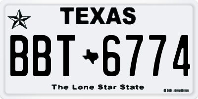 TX license plate BBT6774
