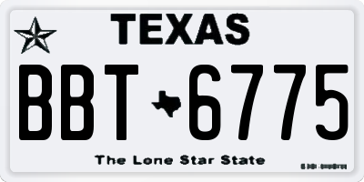 TX license plate BBT6775