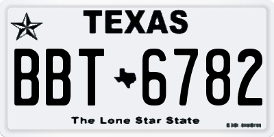 TX license plate BBT6782