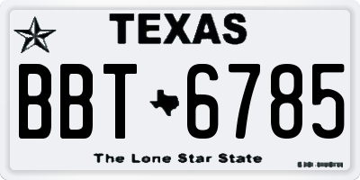 TX license plate BBT6785