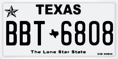 TX license plate BBT6808
